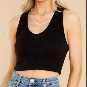 BIG Ambitions Black Crop Top with racer back Large